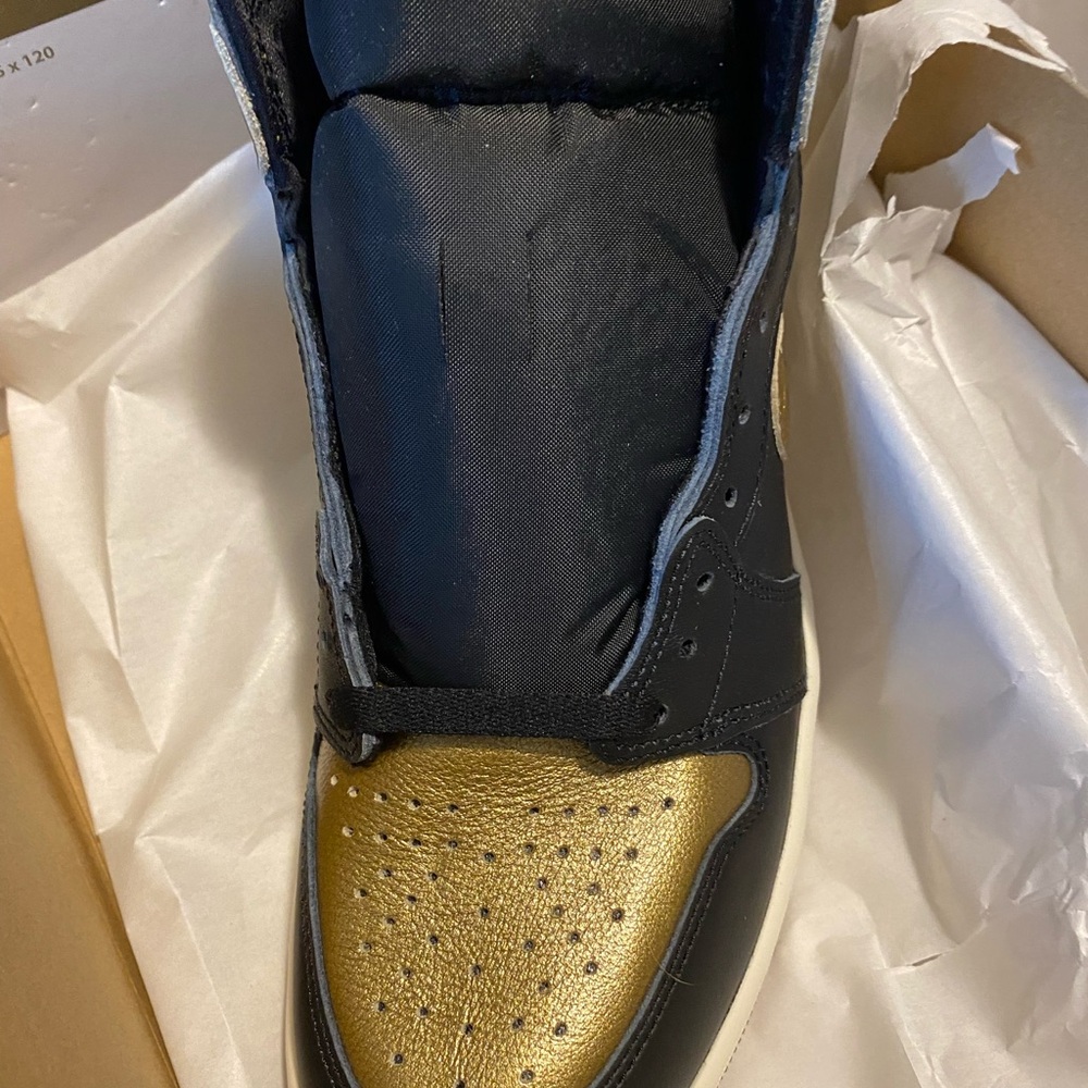Nike Men's Black and Gold High-Top Sneakers - Picture 2 of 14